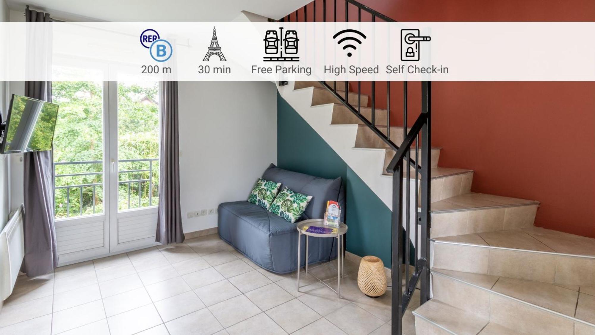Appartement Le Duplex , Proche Gare Rer, Parking, Arrivee Autonome à Palaiseau Extérieur photo